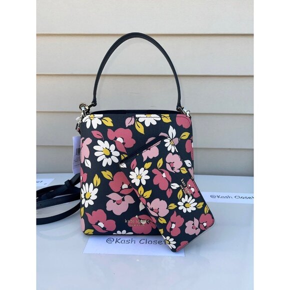 Kate Spade bucket bag & wallet set Small darcy flower printed bag - Picture 1 of 12